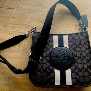COACH DEMPSEY FILE BAG IN SIGNATURE JACQUARD W/ STRIPE/COACH PATCH